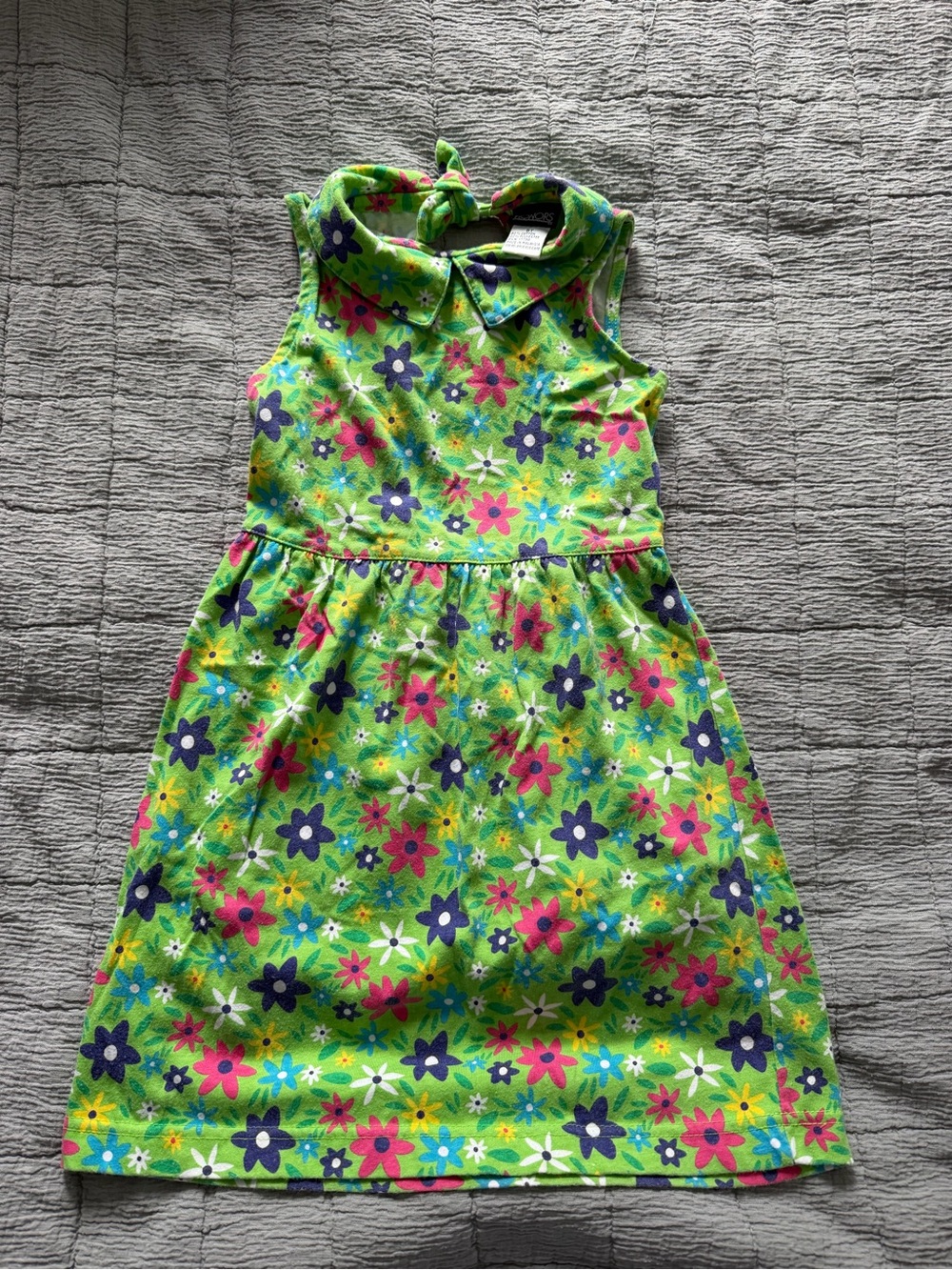 Girls' Green Floral Sleeveless Dress